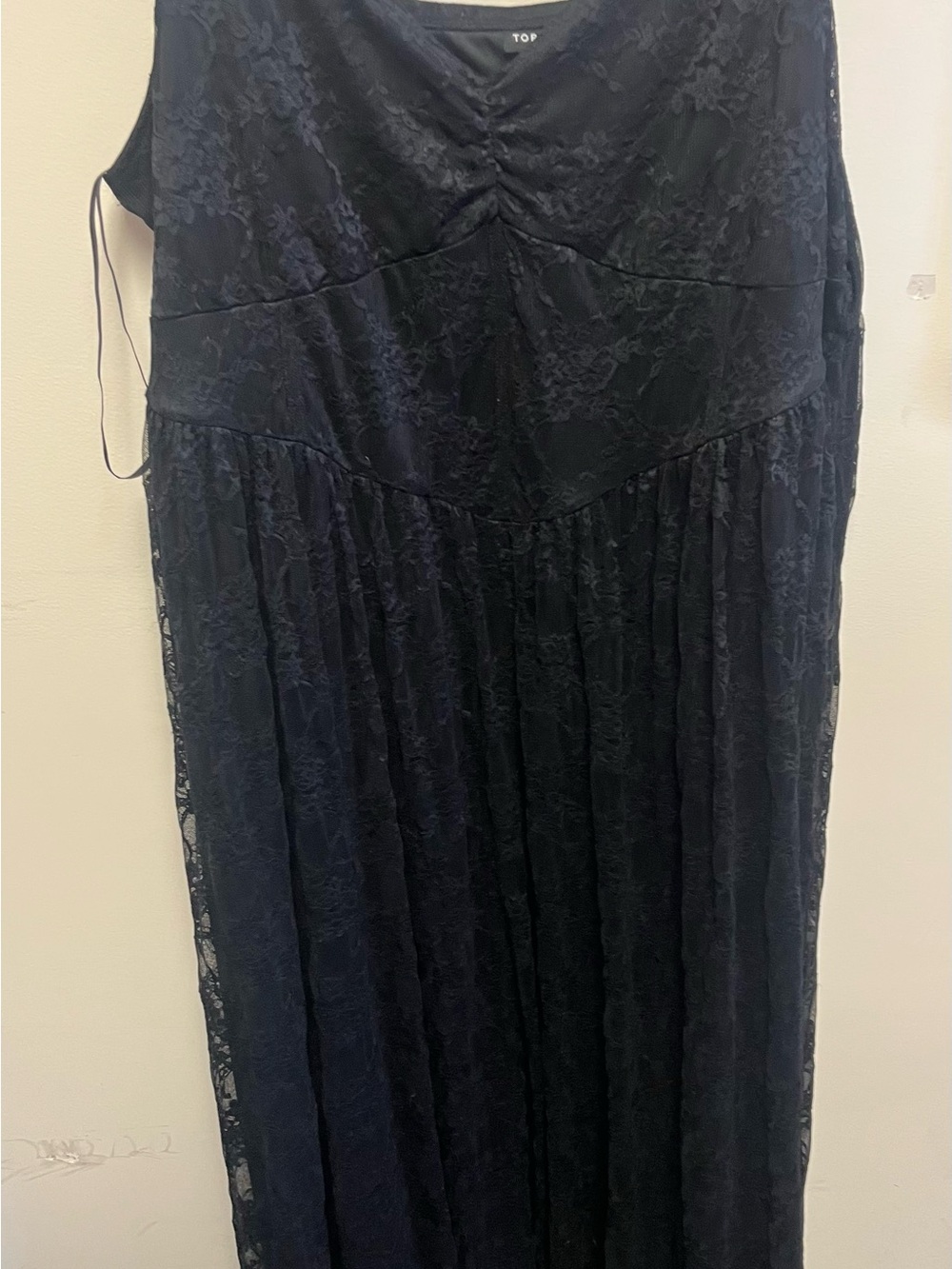TORRID size 4 Black Lace Maxi Dress with V-Neck Bodice